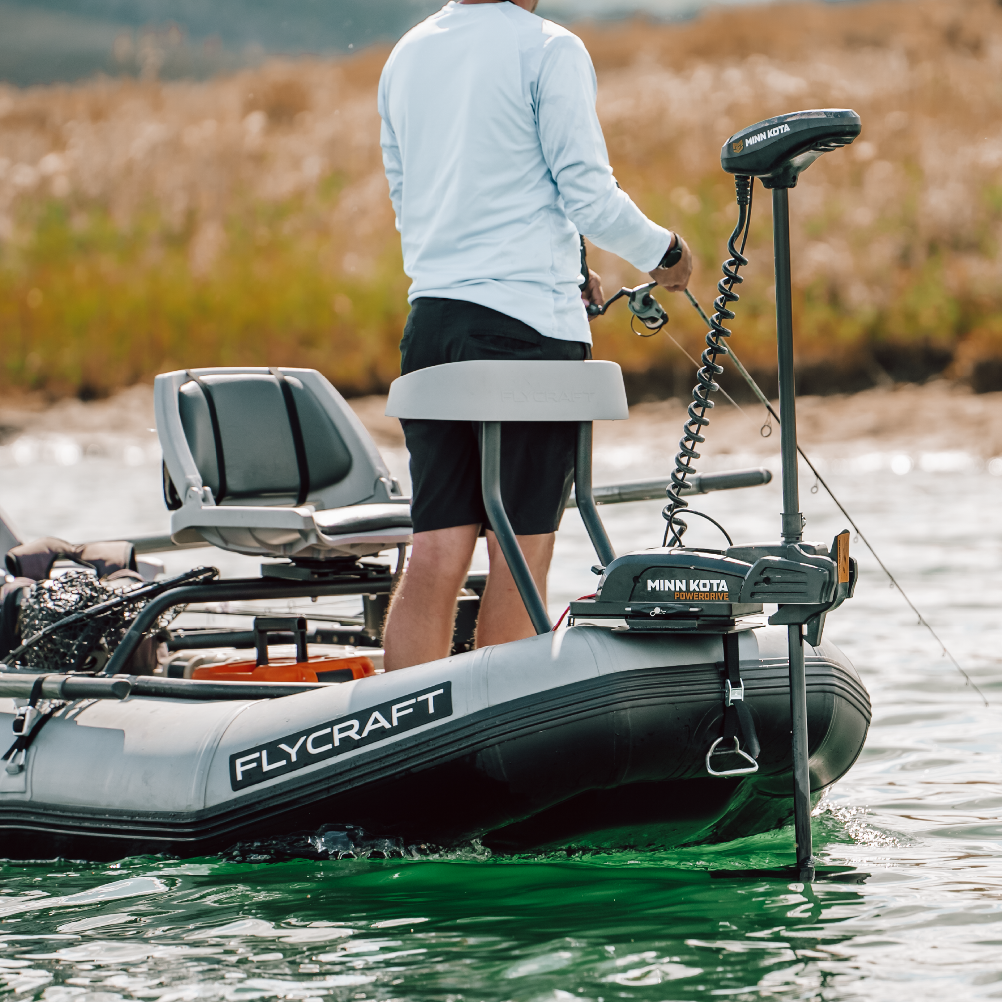 Flycraft’s Inflatable Fishing Boat: Stealth X Stillwater Motor Package (2 or 3-Man)