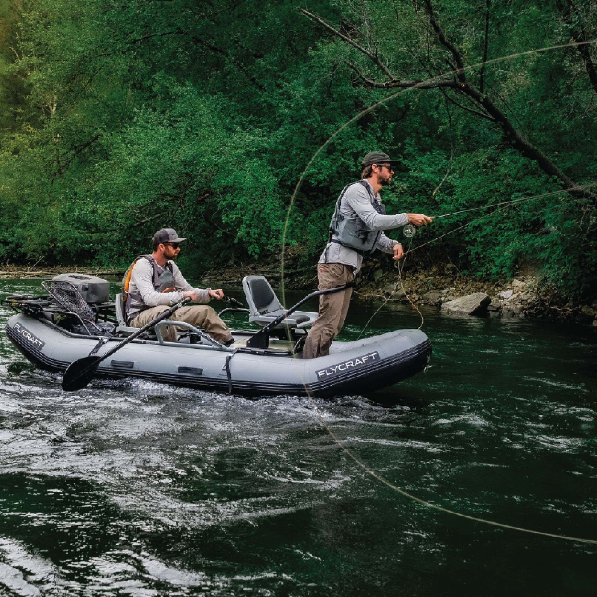 Flycraft’s Inflatable Fishing Boat: Stealth 2.0 Fish Package (2-Man)