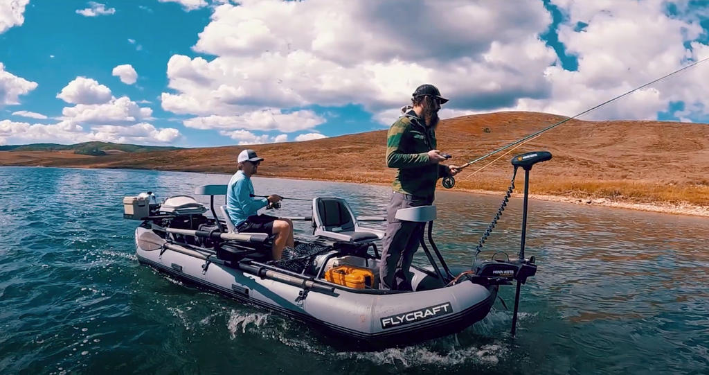 VIDEO: Flyfishing with the all new Trolling Motor Bow Mount from FLYCRAFT | still water mouse fishing
